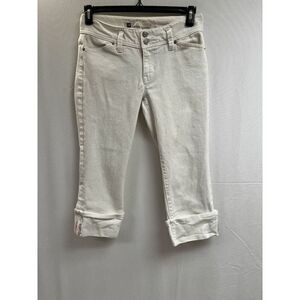 Gap Womens Low-rise Low-waist Casual Crop Denim Jeans Beige Size 4